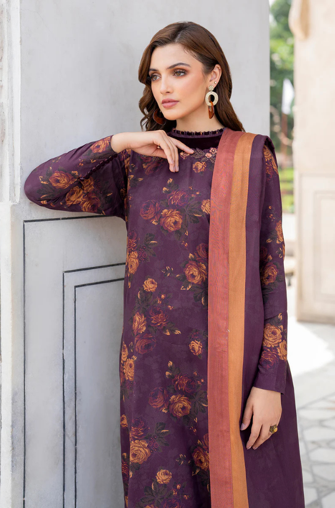 Baroque - 3 Piece - Khaddar Print Suit - SRZ0093