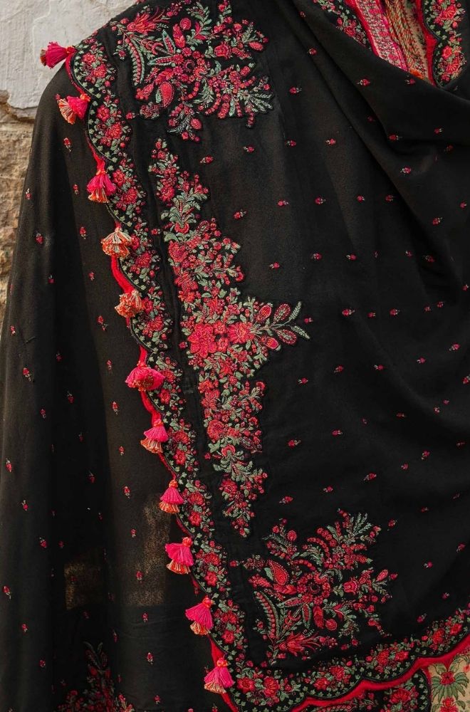 HUSSAIN REHAR - Winter 3PC Dhanak Embroidered Suit - SS0463