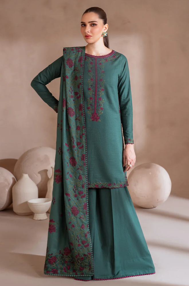 IZNIK - Winter 3PC Dhanak Embroidered Suit - SS0458