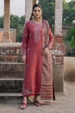 Izel - 3PC Dhanak Embroidered Shirt With Wool Printed Dupatta and Trouser - SS01011
