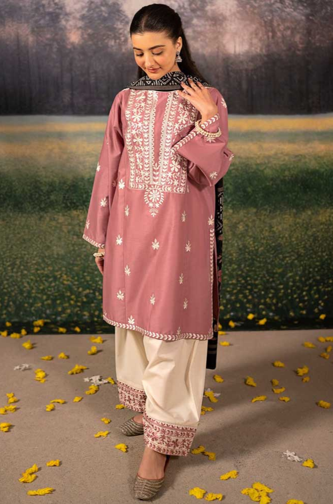 Urge - Winter 3PC Dhanak Embroidered Suit - SS0495