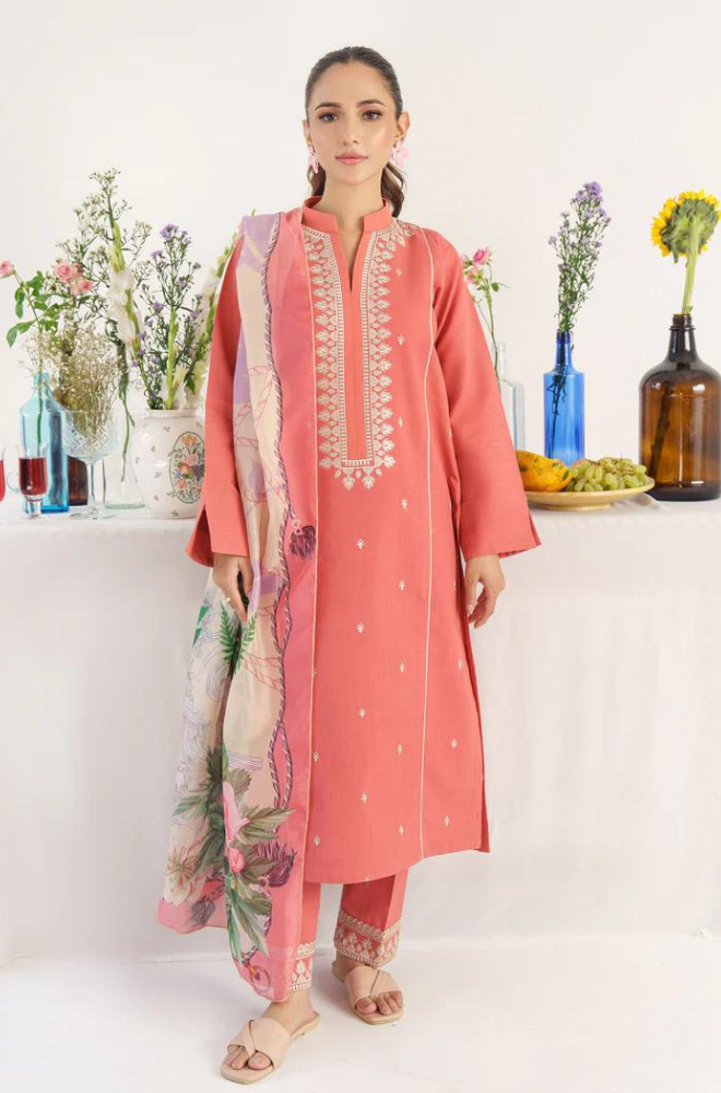 Kiara by Hana - 3 Piece - Dhanak Embroidered Suit - SU0065