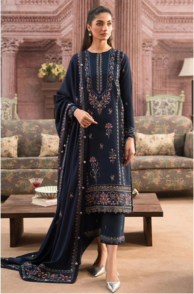 Seran - 3PC Dhanank Embroidered Shirt with Dhanak Embroidered Dupatta and Trouser - SS0920