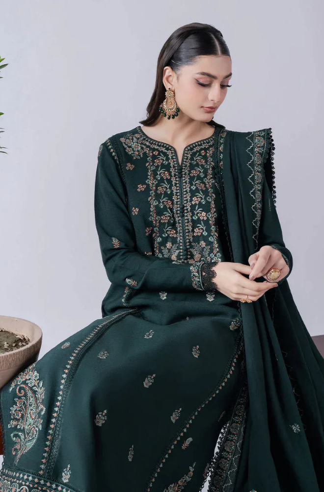 Asim Jofa - Winter 3PC Dhanak Embroidered Suit - SS0451
