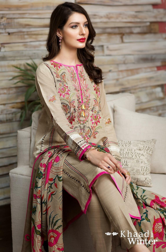 Khaadi - 3 Piece - Dhanak Embroidered Suit - SB0122