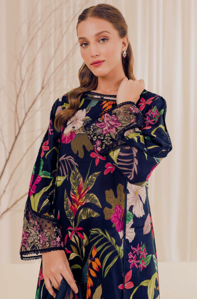 Sapphire - Winter 3PC khaddar Digital Printed Dress - SS0085