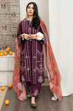 Urge - 3PC Dhanak Embroidered Shirt With Twill Printed Dupatta and Trouser - SS0913