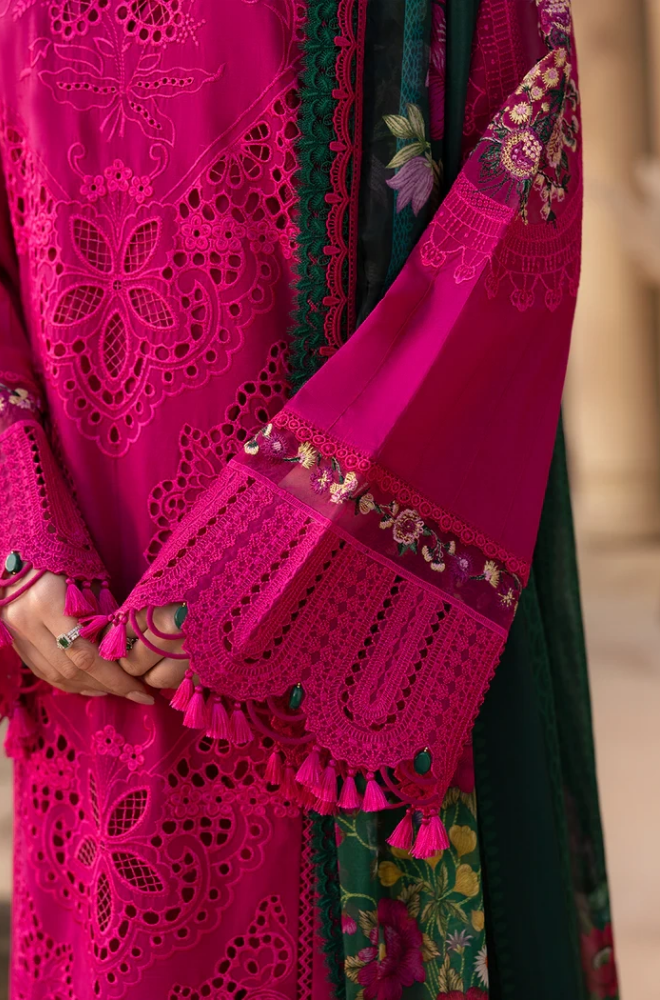 QalamKar - Winter 3PC Chikenkari Dhanak Embroidered Suit - SS0503