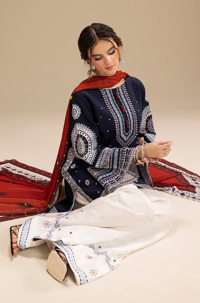 ETHNIC - Winter 3PC Dhanak Embroidered Suit- SS0301