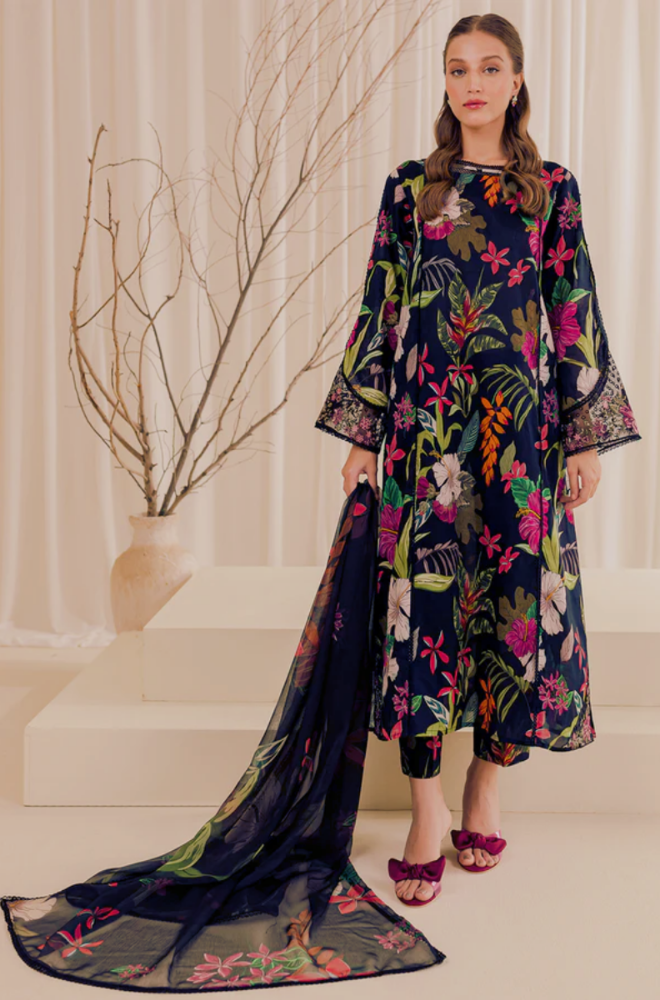 Sapphire - Winter 3PC khaddar Digital Printed Dress - SS0085