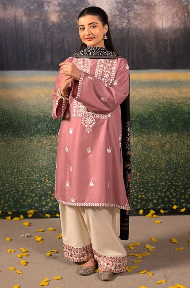 Urge - Winter 3PC Dhanak Embroidered Suit - SS0495