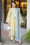 Aneelas - 3PC Embroidered Lawn Shirt With Chiffon Embroidered Dupatta and Trouser - SS01015
