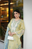 Aneelas - 3PC Embroidered Lawn Shirt With Chiffon Embroidered Dupatta and Trouser - SS01015