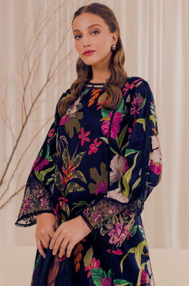 Sapphire - Winter 3PC khaddar Digital Printed Dress - SS0085
