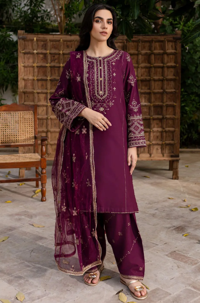 Batik - Summer 3PC Lawn Embroidered Suit - SS0662