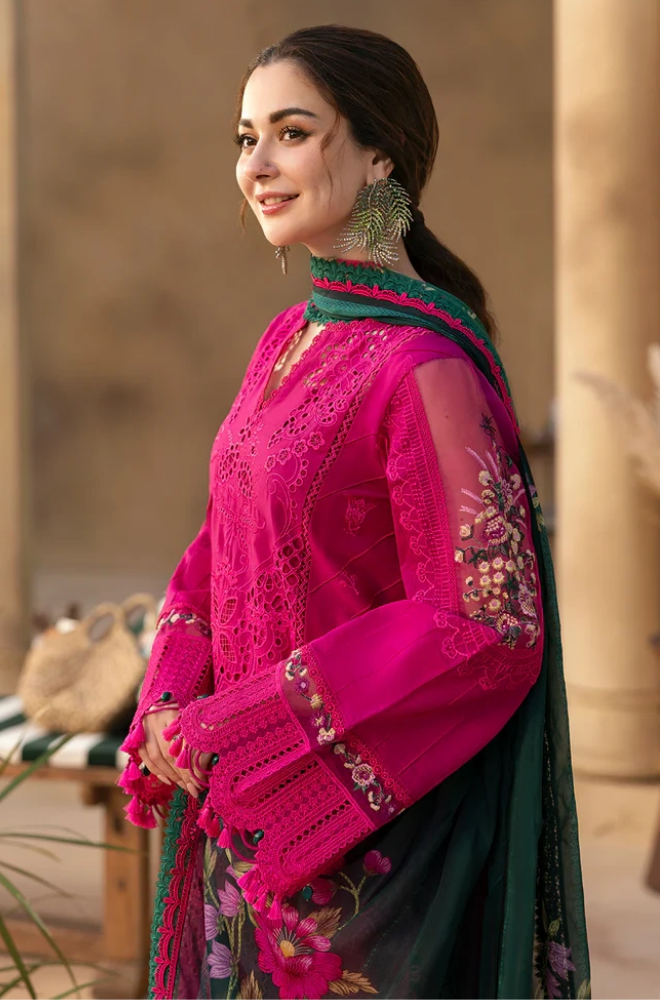 QalamKar - Winter 3PC Chikenkari Dhanak Embroidered Suit - SS0503