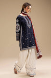 Ethnic - 3PC Dhanak Embroidered Shirt With Wool Printed Dupatta and Trouser - SS0885