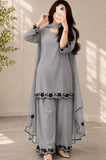 3PC Lawn Embroidered Shirt With Chiffon Embroidered Dupatta and Trouser - SS0930
