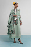 Jugnu - 3PC Dhanak Embroidered Shirt With Chiffon Embroidered Dupatta and Trouser - SS01060