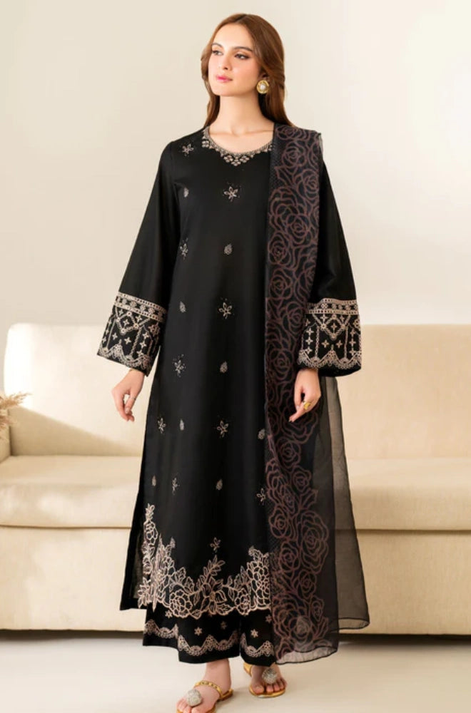 Garnet - 3PC Lawn Embroidered Shirt with Chiffon Printed Dupatta and Trouser - SS0657