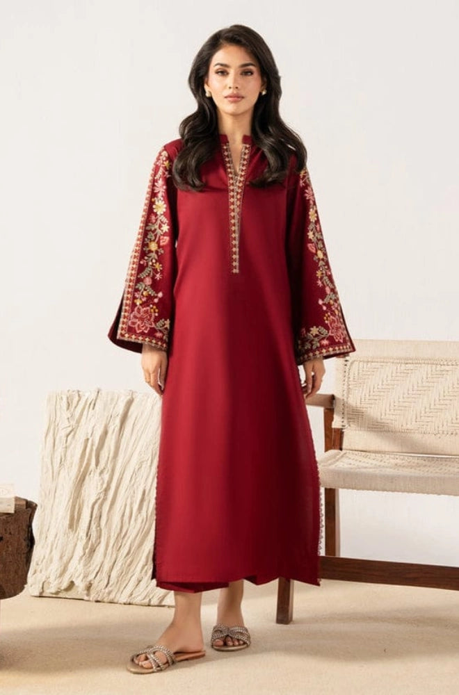 Izel Apparel - 2PC Dhanak Plain Shirt and Trouser - SS0921