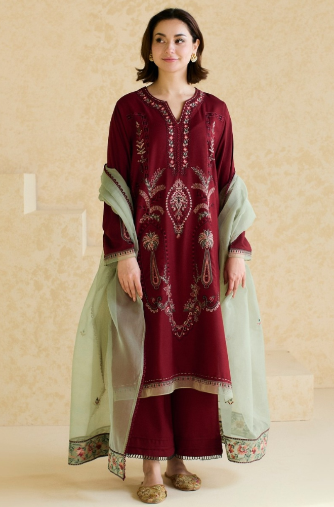 Mishkaa - 3PC Lawn Embroidered Suit - SS0130