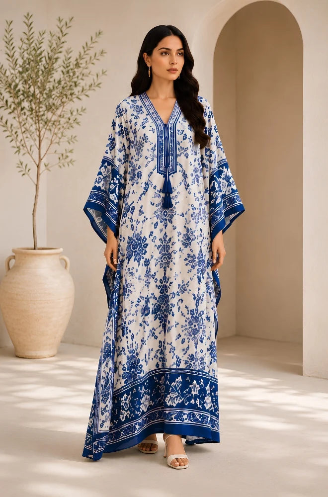 Kaftan Lawn Printed Maxi Shirt - SKT005