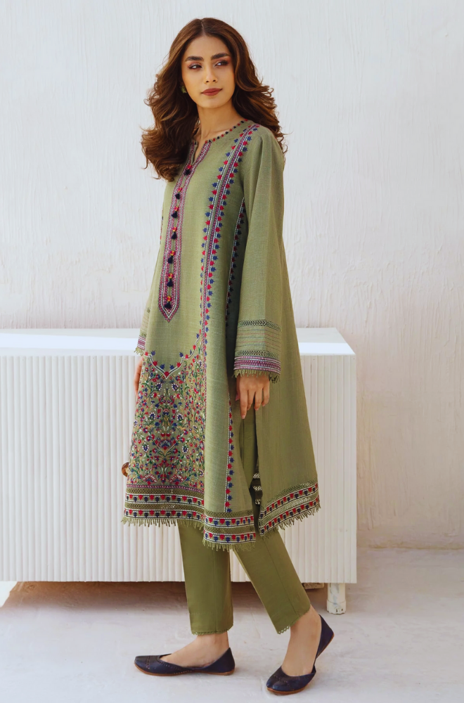 Jazmin - 3 Piece - Dhanak Embroidered Suit - SB0093