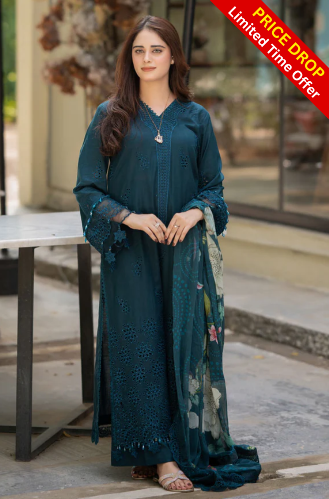 Bareeze - 3PC Lawn Embroidered Suit - SB0163