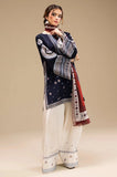 Ethnic - 3PC Dhanak Embroidered Shirt With Wool Printed Dupatta and Trouser - SS0885