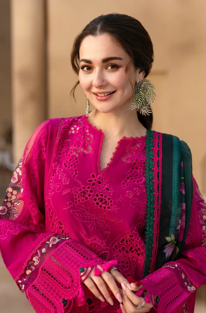 QalamKar - Winter 3PC Chikenkari Dhanak Embroidered Suit - SS0503