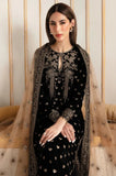 Jazmin - 3PC Velvet Embroidered Shirt With Organza Embroidered Dupatta and Trouser - SS01020