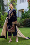 Jazmin - 3PC Velvet Embroidered Shirt With Organza Embroidered Dupatta and Trouser -SS01019