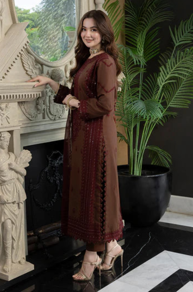 Asim Jofa - 3PC Lawn Embroidered Dress - SS0005