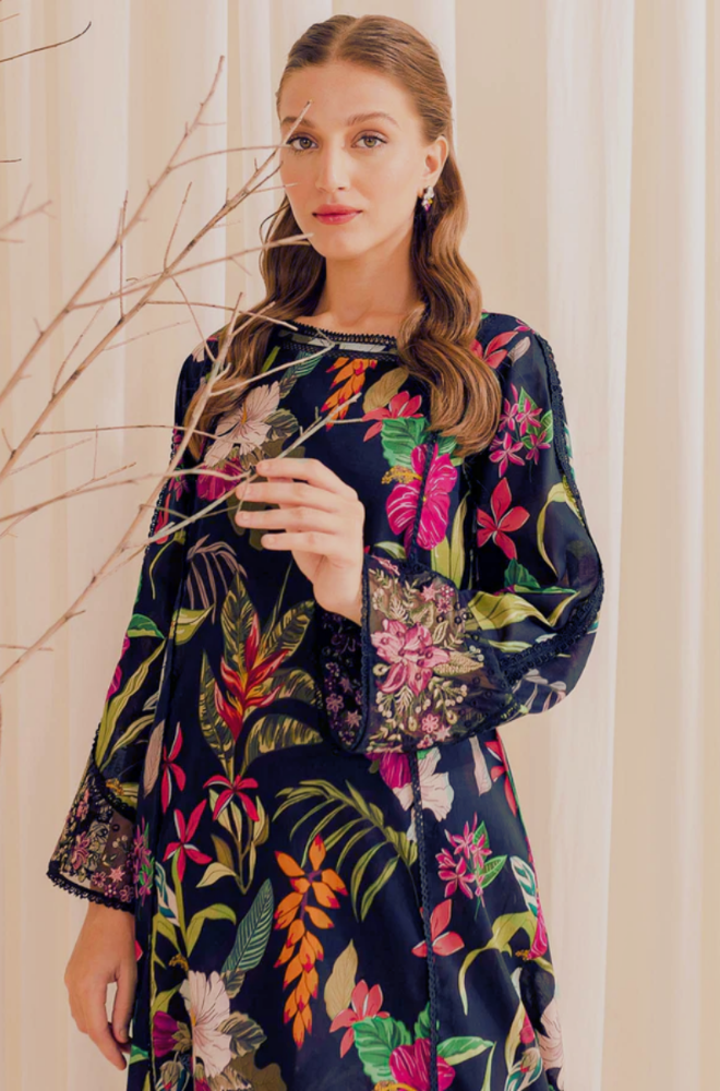 Sapphire - Winter 3PC khaddar Digital Printed Dress - SS0085