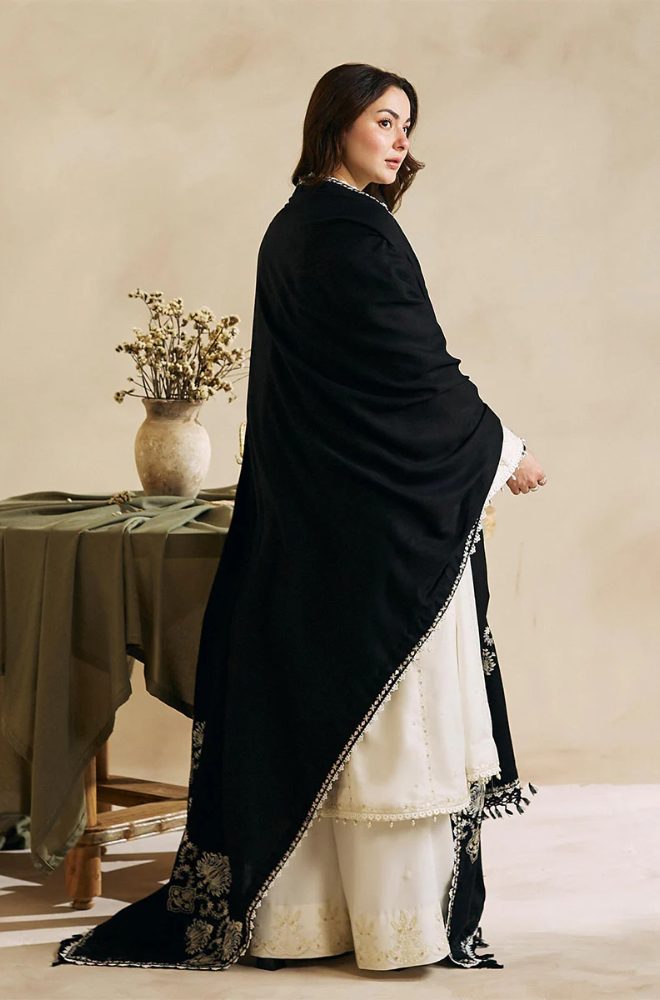 ZARA SHAHJAHAN - Winter 3Pcs Dhanak Embroidered Suit - SU0059