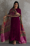 Aashna - Winter 3PC Velvet Embroidered Suit - BFB0584