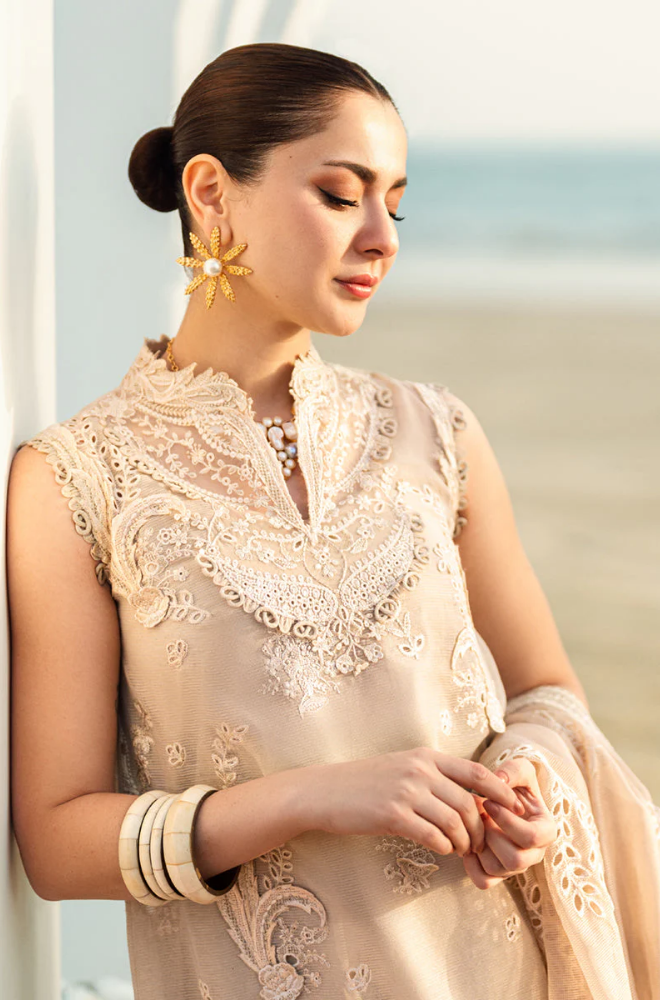 Qalamkar - 3PC Lawn ChickenKari Embroidered Suit - SA0108