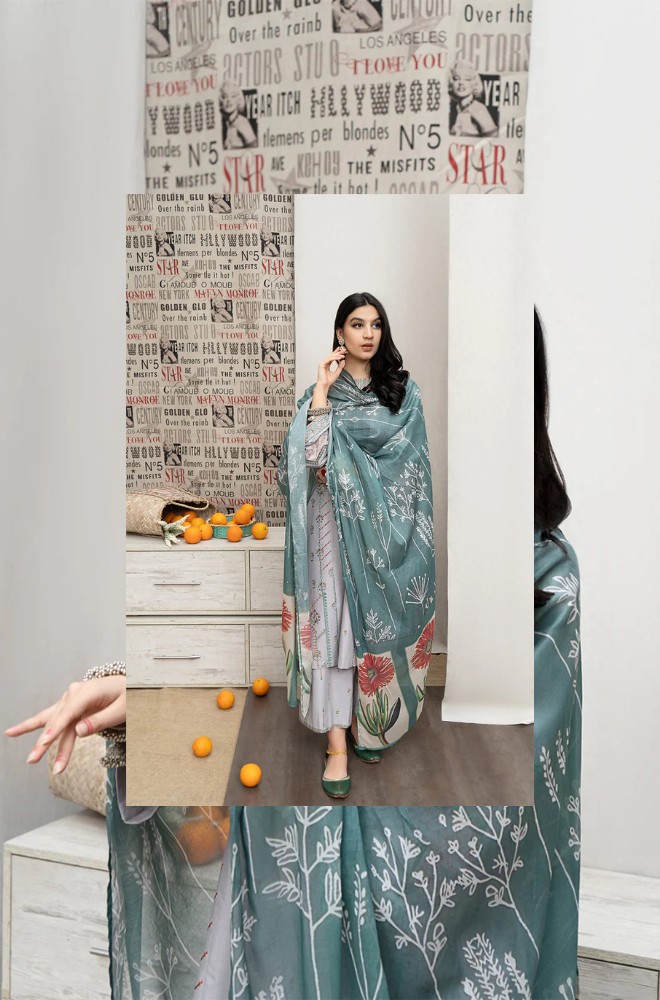 3 Piece - Lawn Embroidered Suit - SU0022