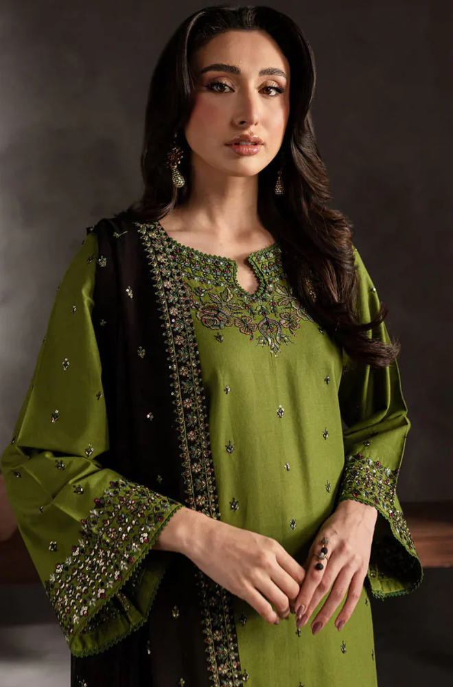 Batik - Winter 3PC Dhanak Embroidered Suit - SS0452