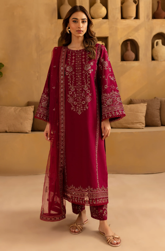 Batik - Summer 3PC Lawn Embroidered Suit - SS0663