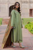 IZEL - 3PC Dhanak Embroidered Shirt With Wool Printed Dupatta and Trouser - SS01024
