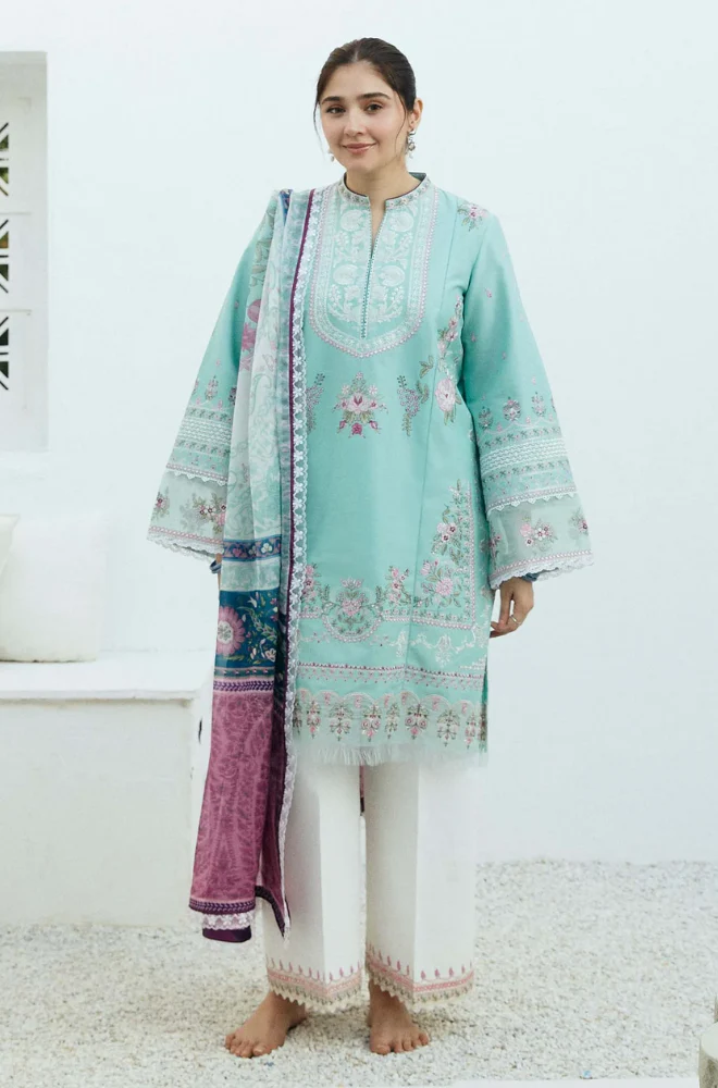 Coco By ZaraShahjahan -  Winter 3PC Dhanak Embroidered Suit - SS0496