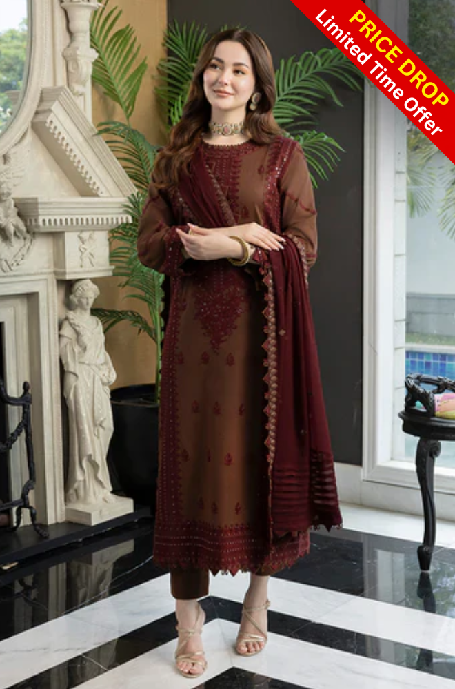 Asim Jofa - 3PC Lawn Embroidered Dress - SS0005