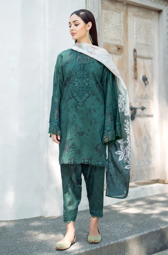 Baroque- 3 Piece - Karandi Printed Suit - SSIN250