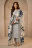 Shahijora - 3PC Lawn Shirt With Slub Net Printed Dupatta and Trouser - SS01138