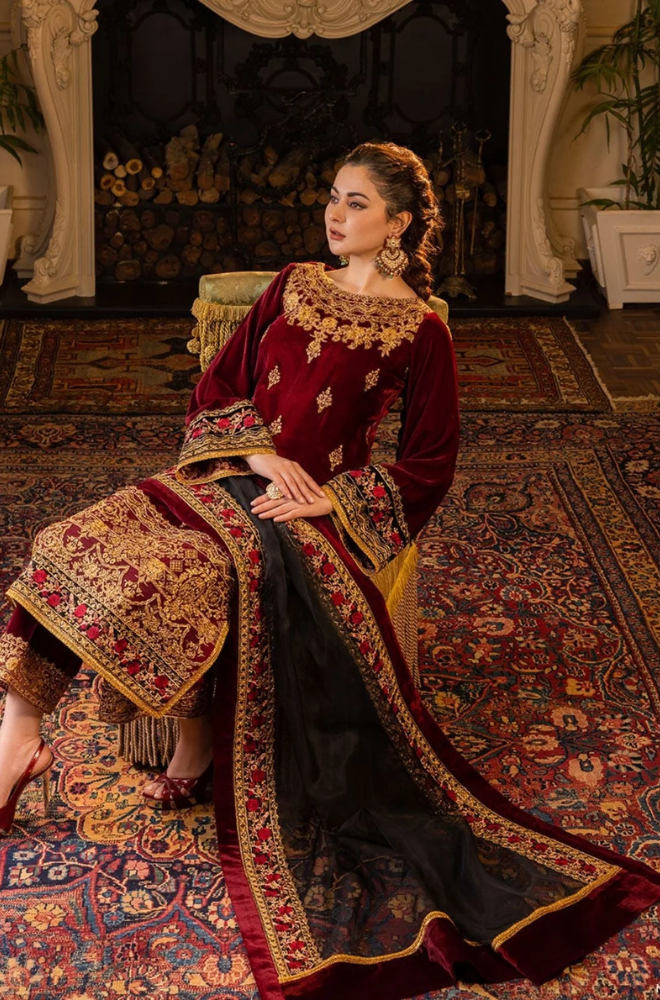 Asim Jofa - 3 Piece - Velvet Embroidered Suit - SB0165