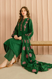 Zarkash- 3 Piece - Dhanak Embroidered Suit - SSIN244