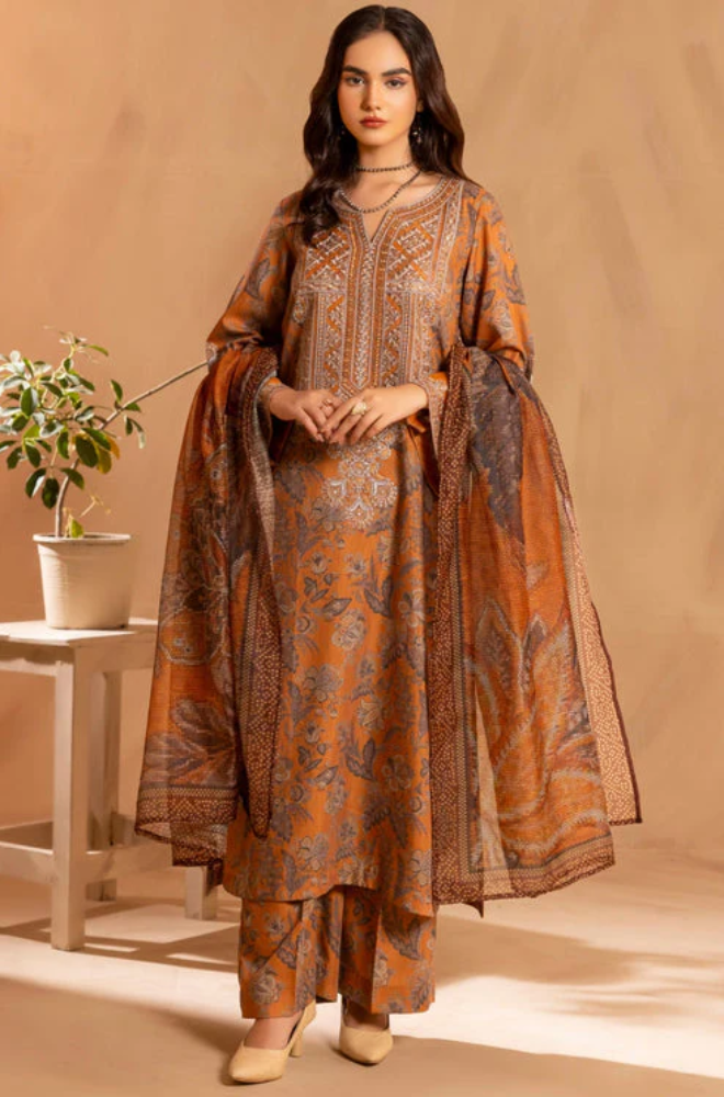 Nishat - Winter 3PC Khaddar Digital Printed Dress - SS0444