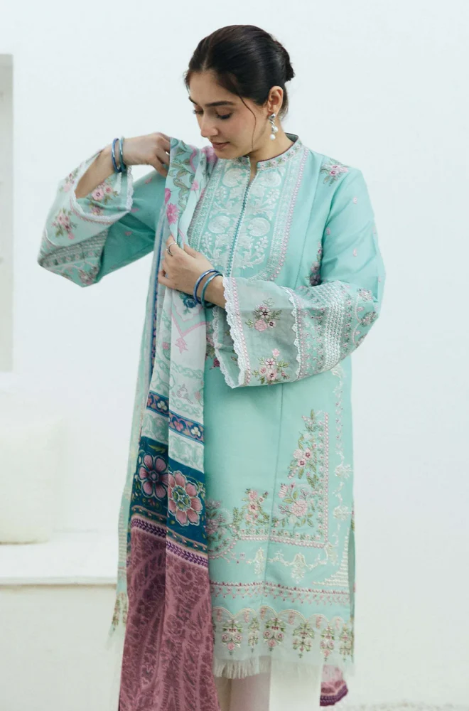 Coco By ZaraShahjahan -  Winter 3PC Dhanak Embroidered Suit - SS0496